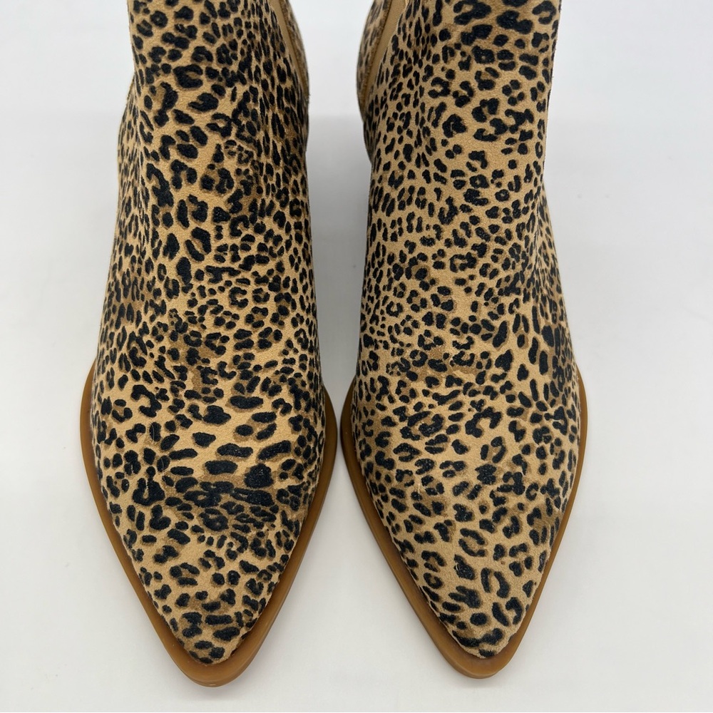Dolce Vita Samy Leather Leopard Print Pointy Toe Bootie 7.5M - Picture 5 of 13
